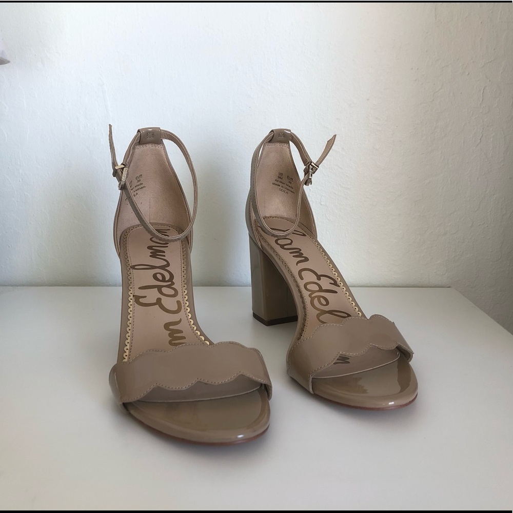 Sam Edelman Odila Nude Patent Scalloped Heels